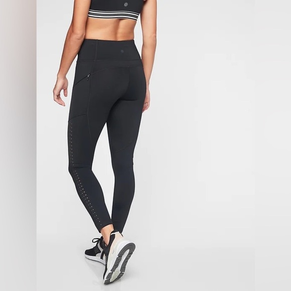 Athleta Pants - Athleta Contender Laser Cut 7/8 Tight black small workout